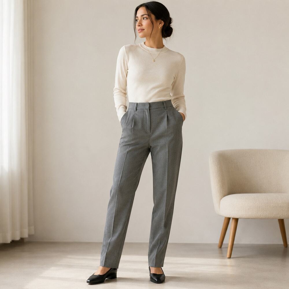 Vintage Eddie Bauer A.K.A. Gray Wool Blend Slim Trouser Pants Women’s 12